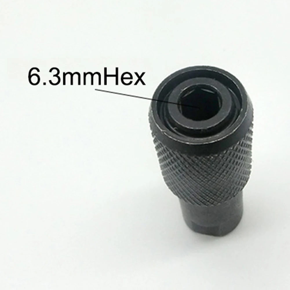 Internal Hex Connector Black Quick Release Converter 6.35mm Hex Interface High Strength Alloy For Drilling Tasks