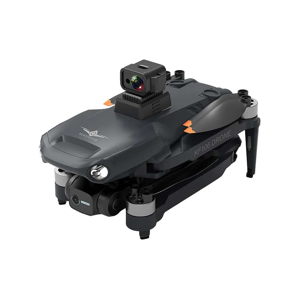 Dron KF106 Max de tres ejes sin escobillas, cuadricóptero con cámara Dual HD, 2,4G, WIFI, cardán plegable de 3 ejes, FPV, RC, juguete