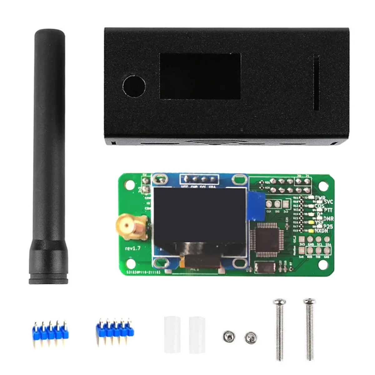 Version 1.7 MMDVM Simplex Hotspot UHF VHF Antenna +OLED+Case Support P25 DMR YSF for Raspberry Pi Hotspot