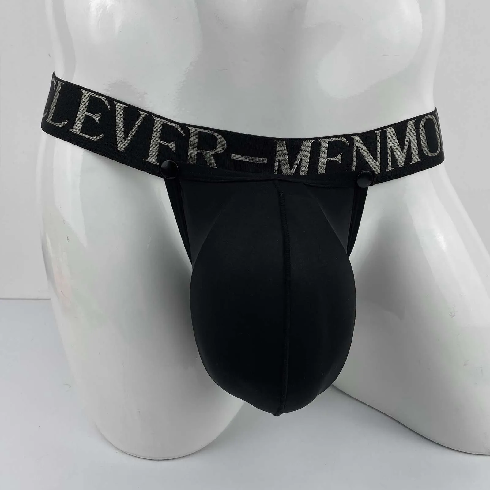 CLEVER-MENMODE Cockring Panties Men Sexy G String Thong Removable Pouch Underwear Silicone Penis Ring Lingerie Ice Silk