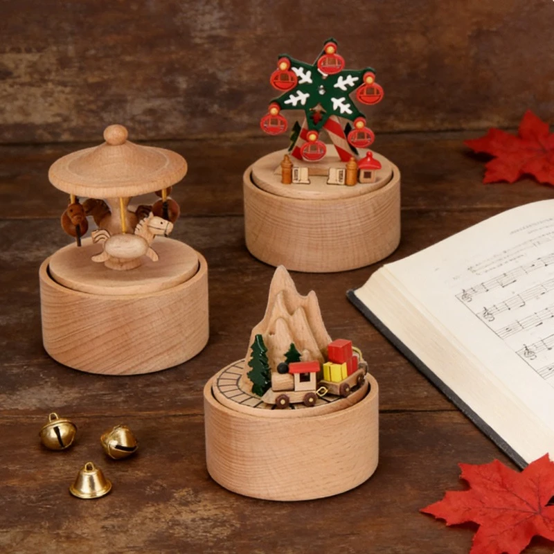 Mini Mechanical Music Box Miniature Scene Theater for Home Decoration Parent-child Interactive Gift Souvenir