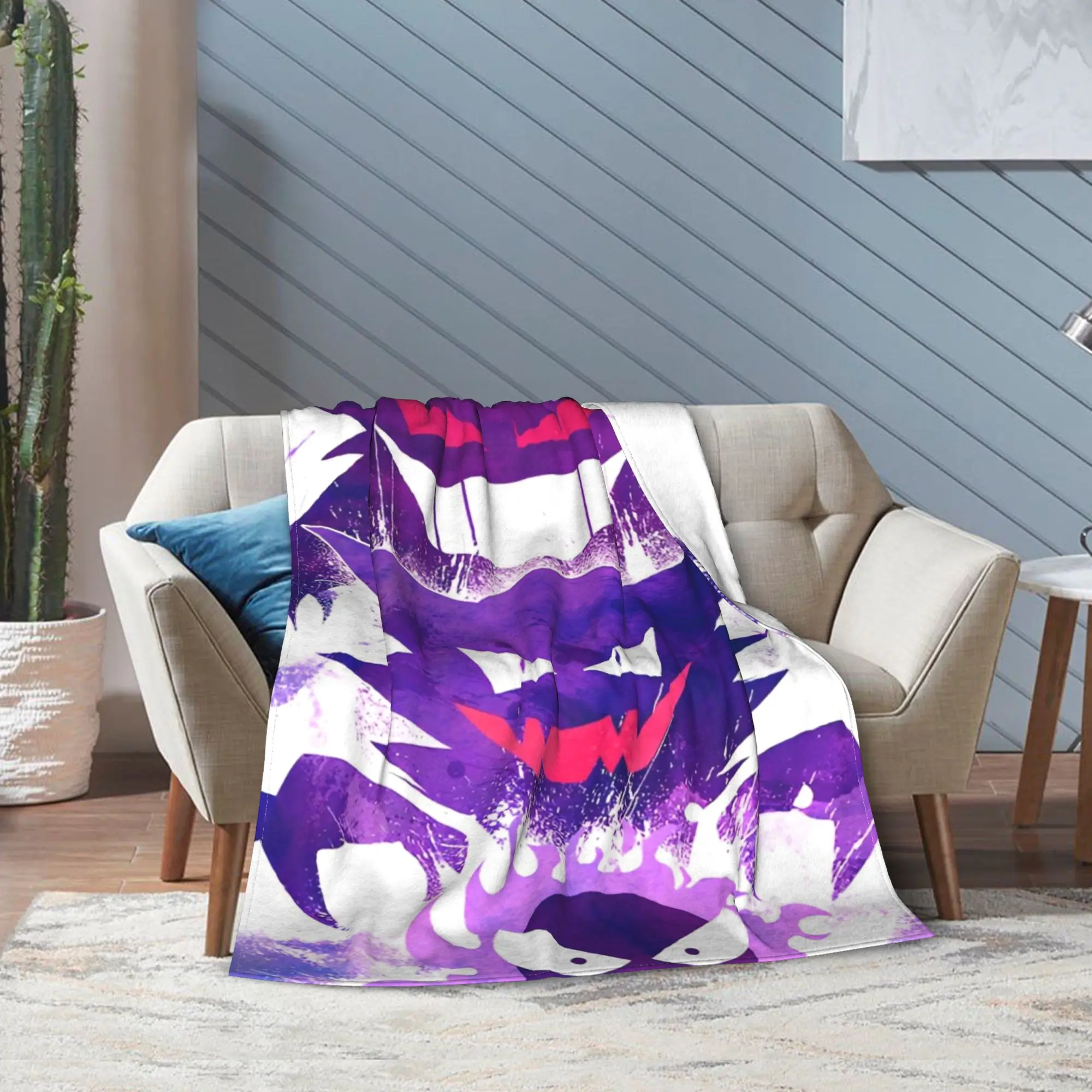 

Cute Cartoon Manga Poke-Mon Blankets Flannel Novelty Breathable Throw Blanket for Home Autumn/Winter