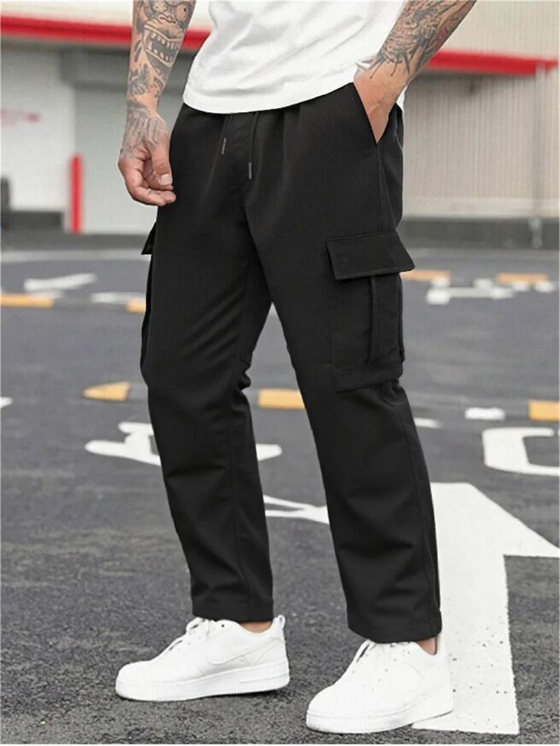 

Весенне-осенние новые мужские брюки-карго, быстросохнущие повседневные прямые брюки с несколькими карманами, спортивные однотонные мужские брюки на открытом воздухе