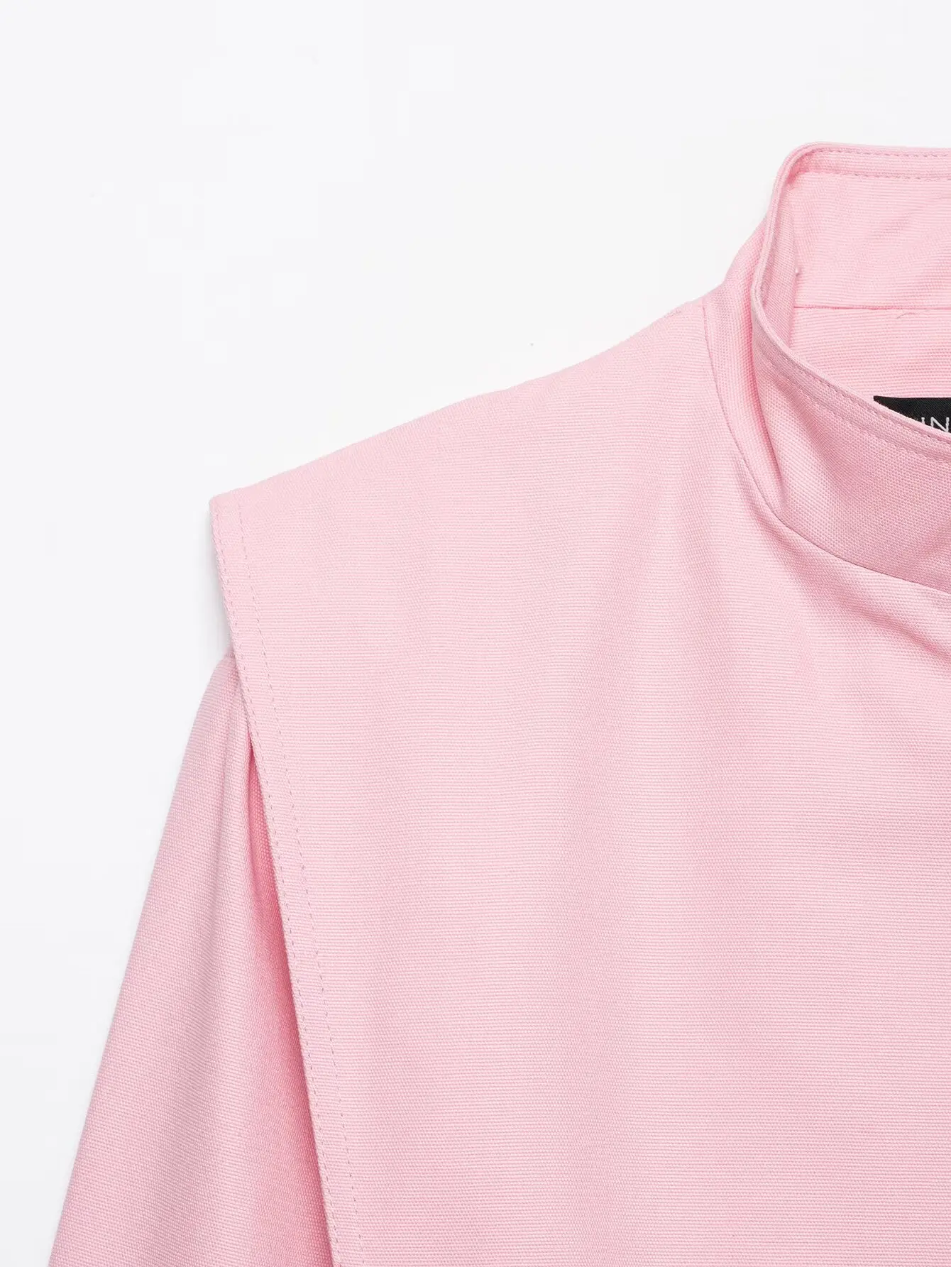 HH Damen Elegante Asymmetrische Jacke Stehkragen Knopfdetail Oberbekleidung Frühling Herbst Business Casual & Büro Streetwear – Detail 4