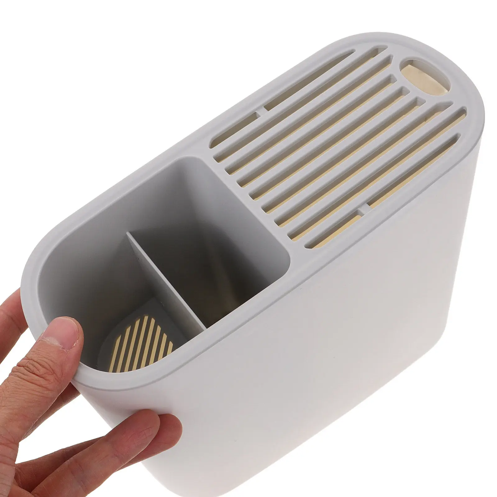 Kitchen Cutter Holder Plastic Utensil Storage Rack for Chopsticks Forks Spoons Knife Organizer Multi Slot Drainable Counter