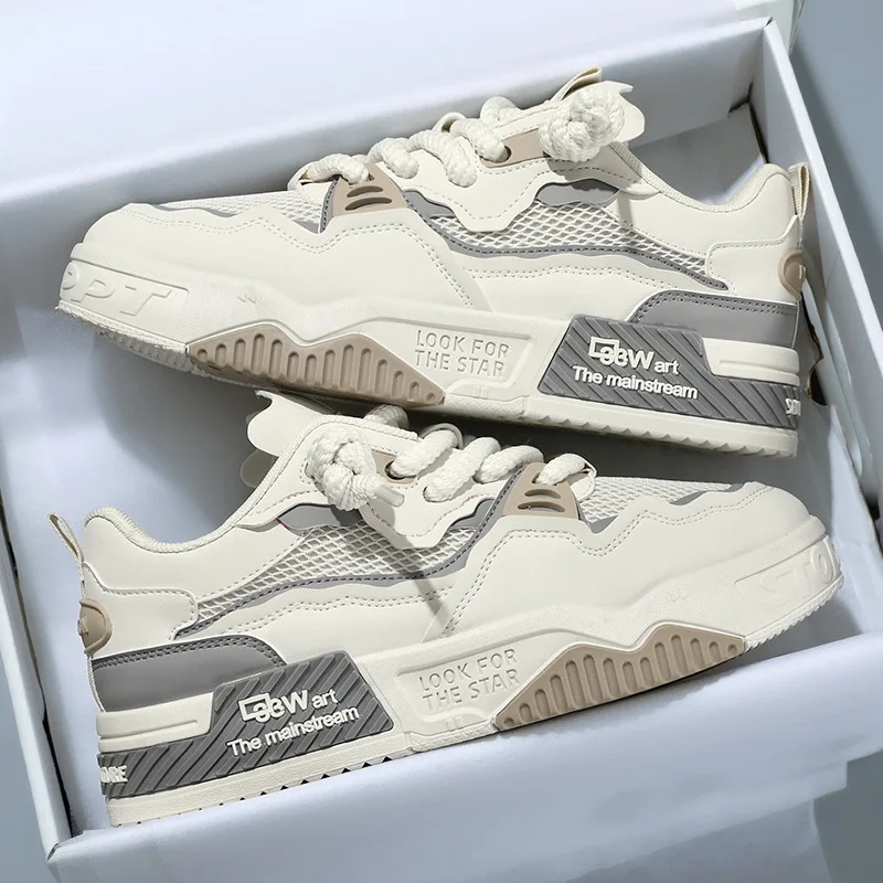 أحذية رجالية كاجوال 2025 أحذية رجالية جديدة للفصول الأربعة أحذية بيضاء عصرية ومتعددة الاستخدامات بنعل ناعم #3