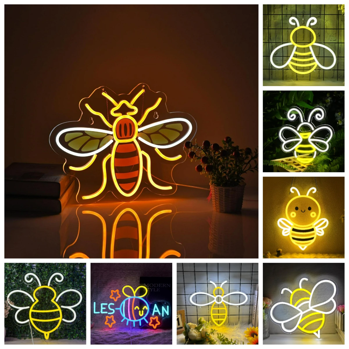 bee-neon-sign-dimmable-honey-neon-light-wall-decor-birthday-party-decorations-for-home-patio-garden-bars-hotels-stores-gifts