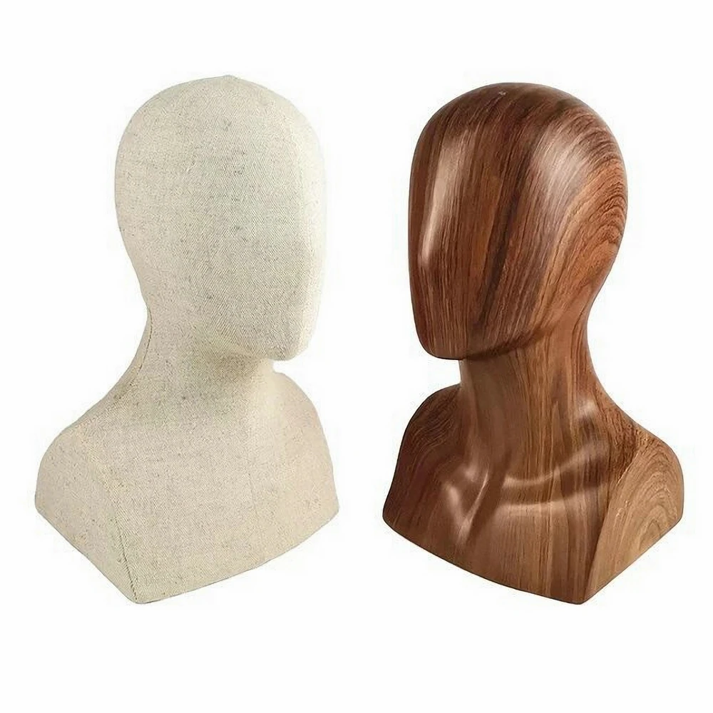 

35CM Tall Male Mannequin Head for Hats Jewerly Display Wig Display Head Linen Glass Fiber Head Model