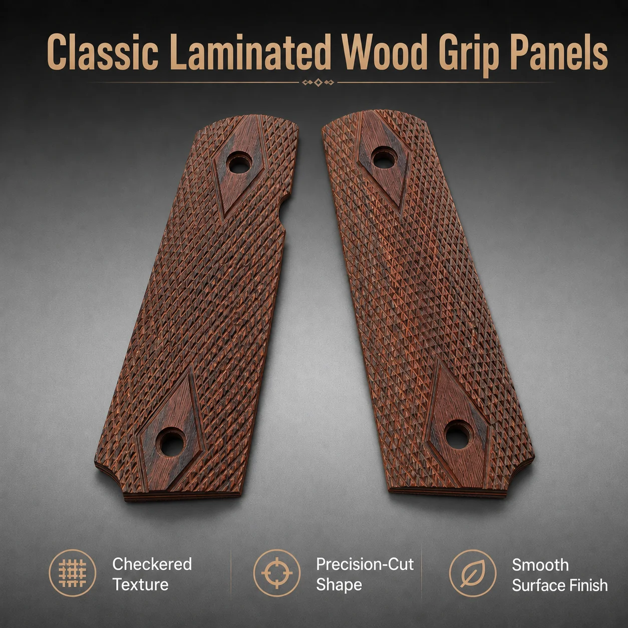 2PCS Rosewood Handle Scales, Non-Slip DIY Wooden Grip Blanks for Crafting, Replacement Panels, Decorative Material image 3