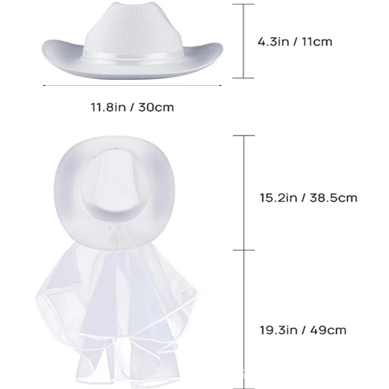 MXMB Sombrero para novias occidentales, sombrero vaquera occidental, sombrero vaquera para fiesta boda, para