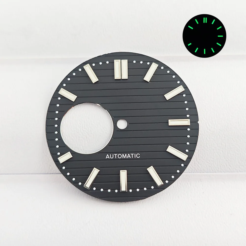 NH38 quadrante orologio da uomo 30.5mm quadrante verde luminoso per NH38 movimento meccanico automatico 40mm cassa orologio altri accessori