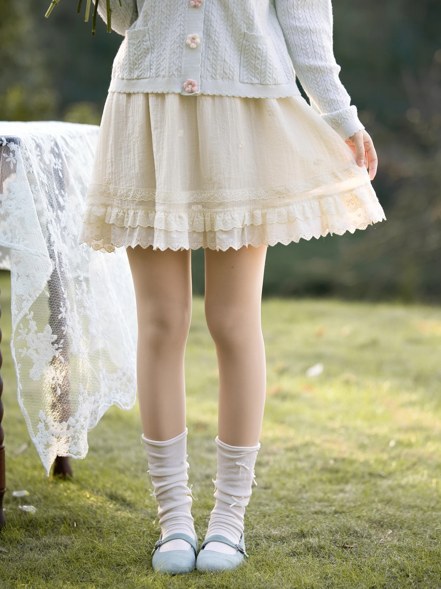 

Sweet Style High Waist Lace Patchwork Skirt Women's 2026 New Lesel Versatile Short Skirt Summer Breathable Comfortable