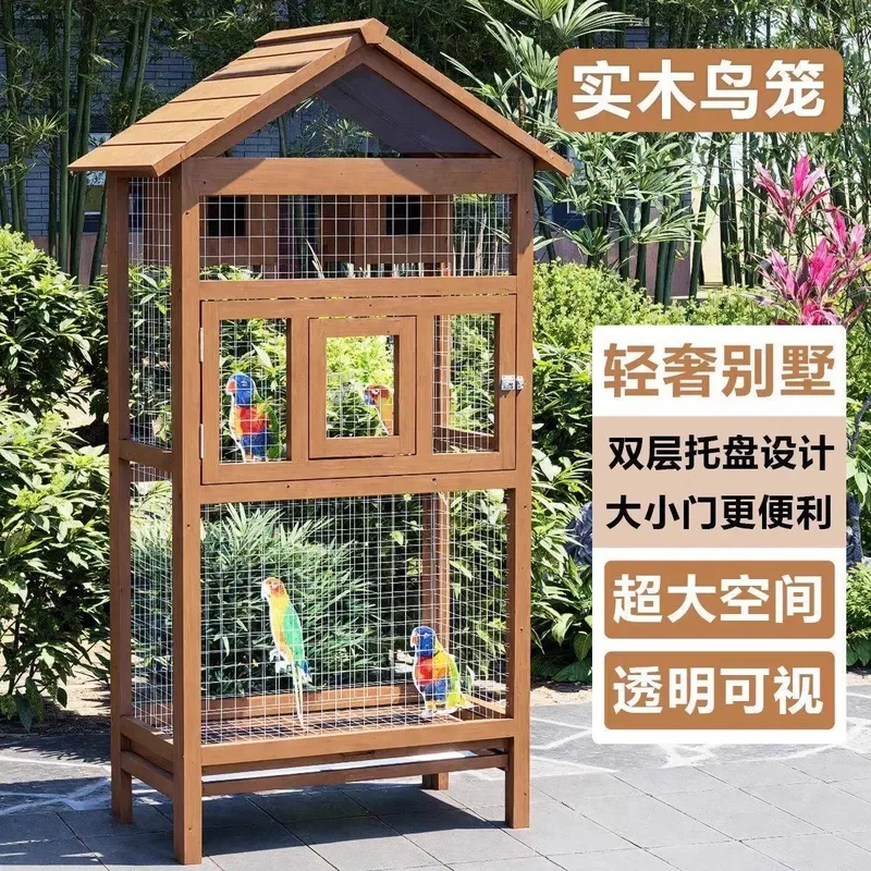 For Parrot Myna Canary Bird Cage Villa Outdoor Courtyard Universal Large Quality Pet House Durable Spacious Aviary
