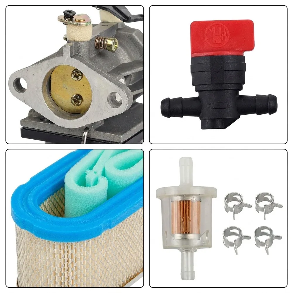 OHV125 For Carburetor Kit with Air Filter Fuel Filter Fuel Cutoff Valve for Lawn Mower Garden Equipment 640065