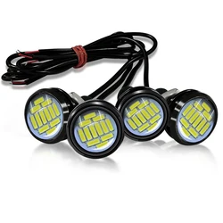 Luz de ojo de águila para coche, luces de circulación de 23mm Diurna LED DRL, 12V, señal de estacionamiento de marcha atrás de respaldo, lámpara para automóvil, estilo DIY