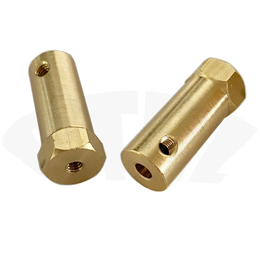 Brass Lengthened Metal Hexagonal Coupling 3mm 4mm 5mm 6mm 7mm 8mm Motor Wheel Connector for 1/8 1/10 RC Car Wheels Tires Shaft