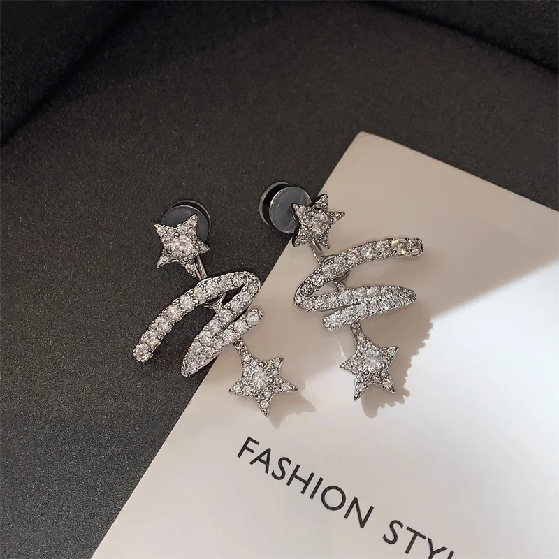 

Съемные серьги с метеоритной лентой для женщин, модные сверкающие изысканные серьги со звездами для банкета, универсальные ювелирные изделия, подарок