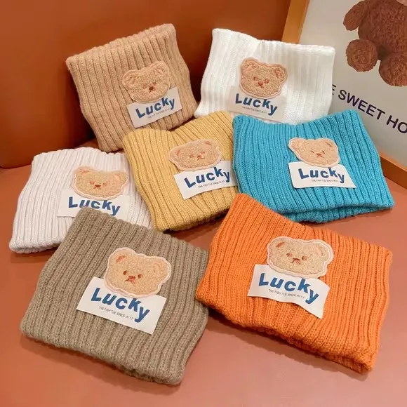 

Теплый вязаный шерстяной теплый шарф для малышей, зимний накладной шарф для мальчиков и девочек, ветрозащитный, уютный, для малышей, чехол