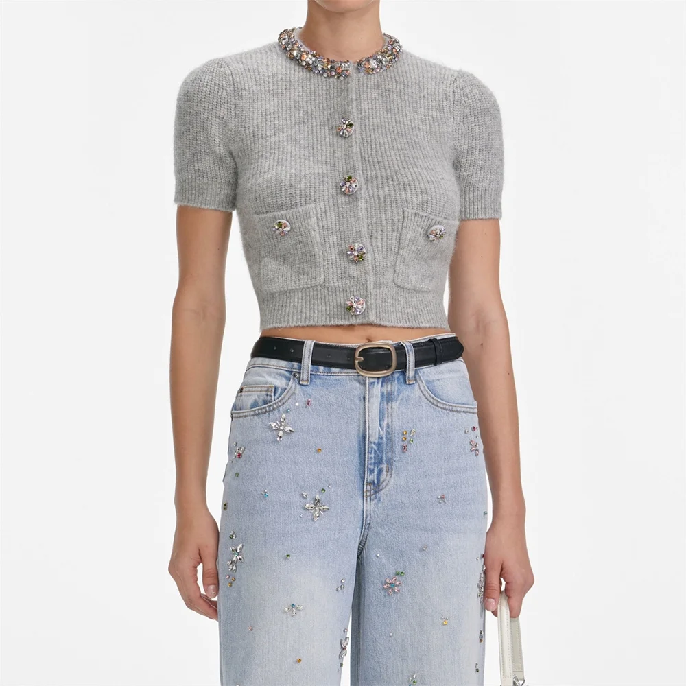 

2026 Женские модные футболки, рубашки, украшения с бриллиантами, корсеты, женская одежда, топы, футболки, стиль Y2K, универсальный пуловер