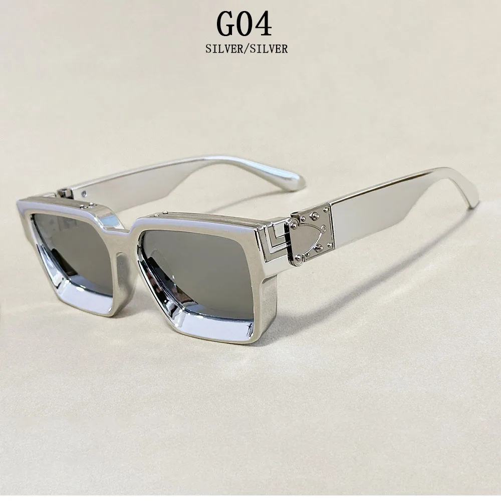 Senior Quadratische Sonnenbrille Herren Vintage Millionaire Sonnenbrille Damen Silber Retro Modebrille Dropshipping Gafas De Sol Hombre – Detail 8
