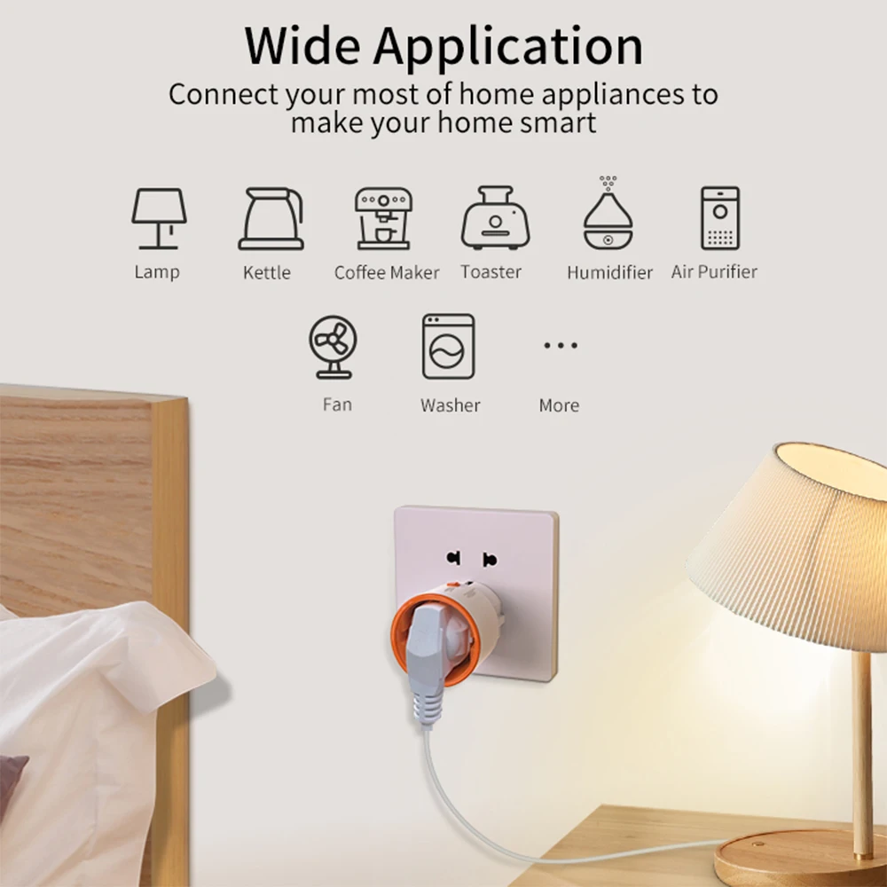 Tuya Smart Zigbee 3,0 Netzstecker 16A EU Steckdose 3680W Meter Fernbedienung Arbeit Mit Alexa Und Tuya Hub – Detail 5