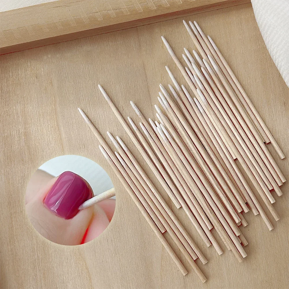 100-500PCS Disposable Wooden Micro Bud Swabs Lint Free Eyelash Extension Glue Removing Tools Makeup Mini Brush