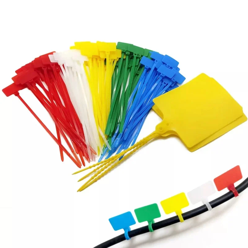 Colorful Nylon Cable Tie Plastic Loop Ties Markers Tag Cable Self-locking Zip Ties Office Plastic Loop Ties Wire Wraps