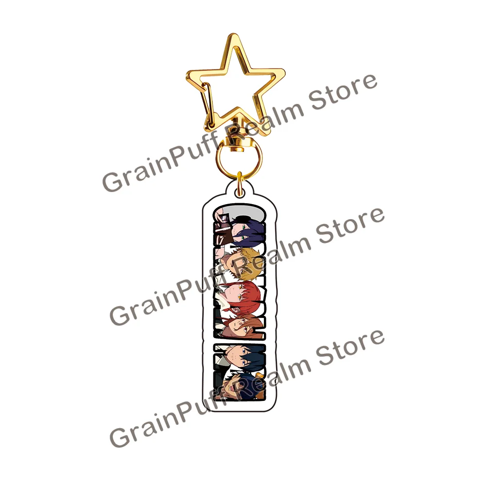 أحدث سلسلة مفاتيح أكريليك من Chainsaw Man Reze Arc - قلادة على شكل نجمة ذهبية، شخصية أنمي للفيلم، ملحق حلقة مفاتيح، هدية قابلة للجمع #2