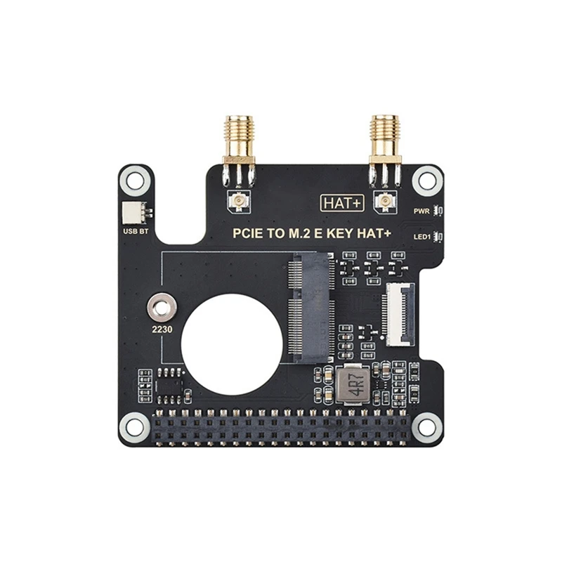 Placa adaptadora para raspberry pi 5 pcie para m.2 eqkey com cabo 16p conector de antena sma para cartões sem fio ngff