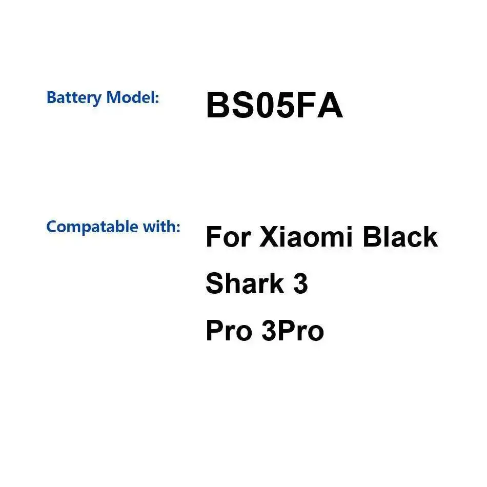 

Хорошая низкотемпературная батарея 2500 мАч BS05FA для мобильного телефона Xiaomi Black Shark 3 Pro