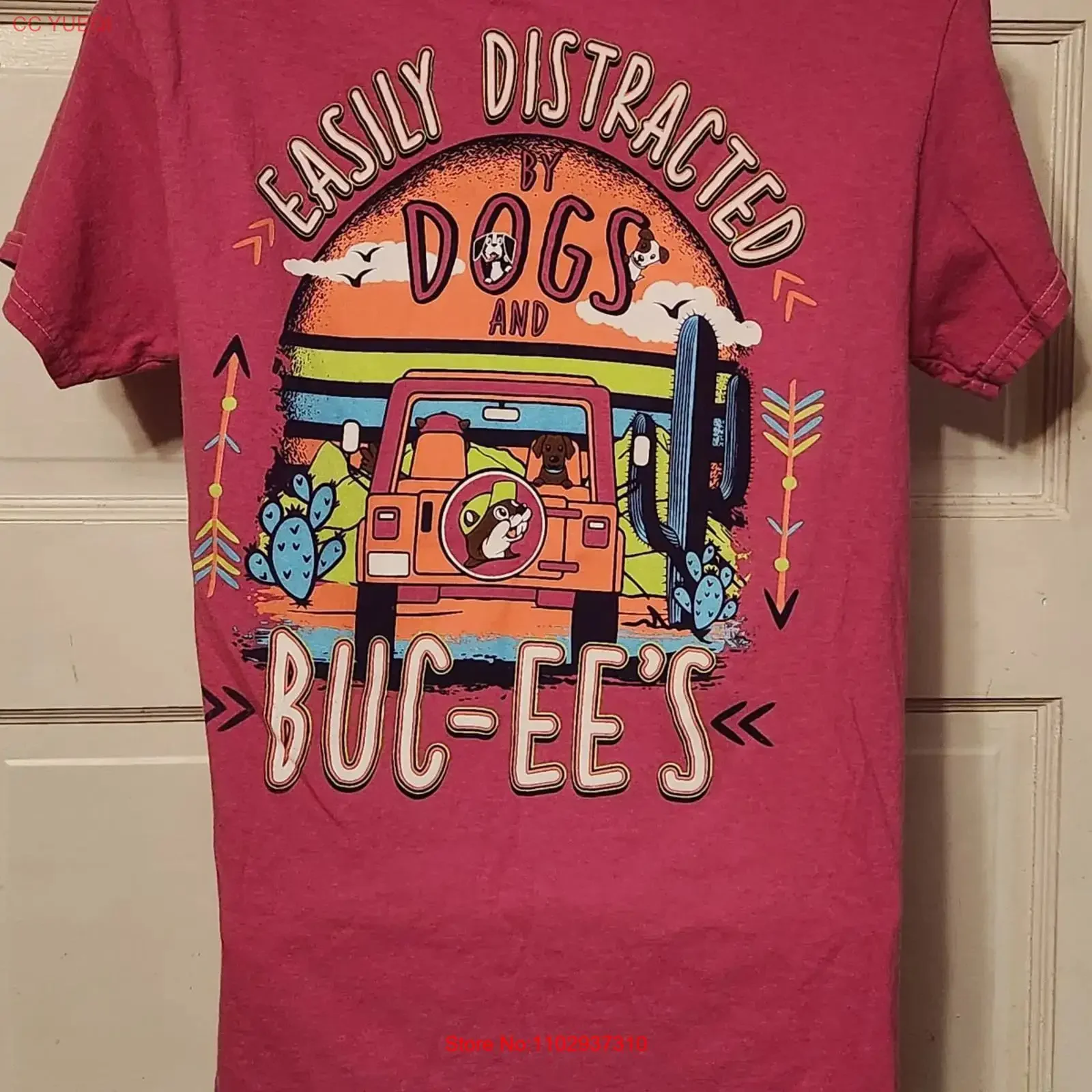 Camiseta Bucees Gas Station Beaver, fácilmente distraídos por perros y Bucees, pequeña, vintage, lavada, versátil, elástica, informal