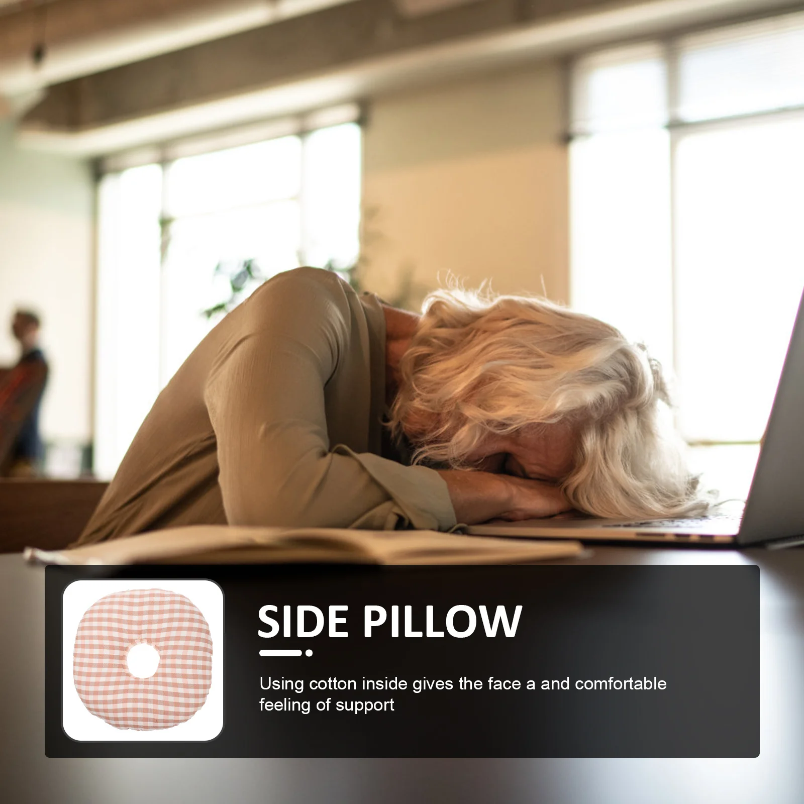 

Ear Pillow Portable Side Pillow Hole Shaped Donut Foam for Adults Portable Nursing Office Clean Structure