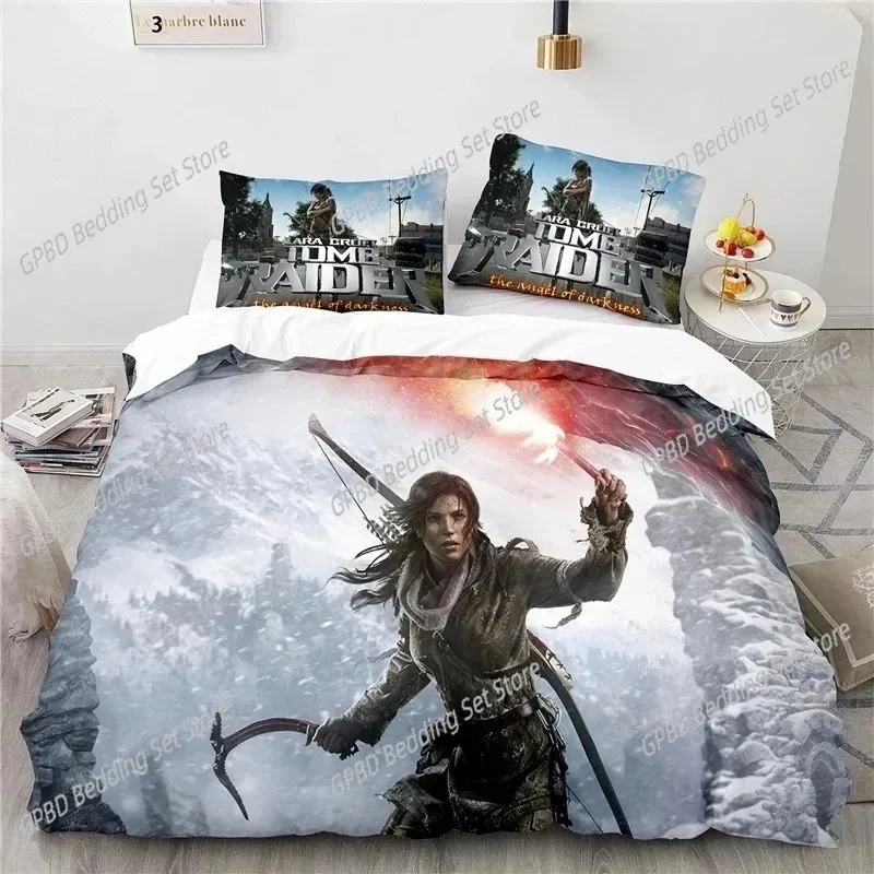 

3D print Game Tomb Raider Bedding Set Bedroom Soft Modern Bedspreads Comefortable Kids Duvet Cover Quilt Cover And Pillowcase