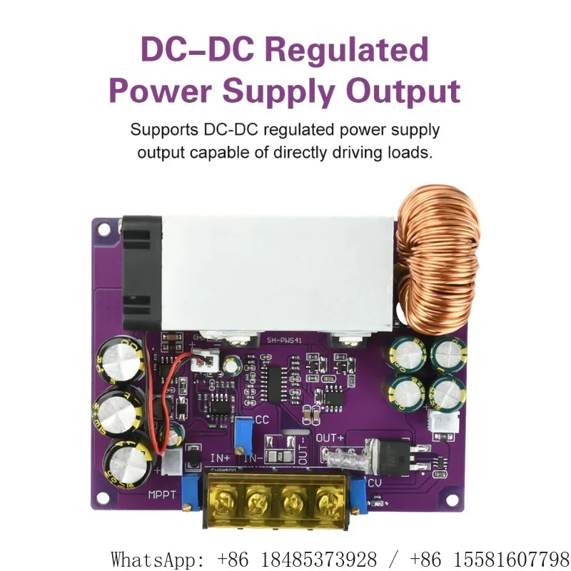 800W Adjustable DC Step-Down Module DC18-90V MPPT Power Module for Lithium Battery Energy Storage DIY Solar Charging Application