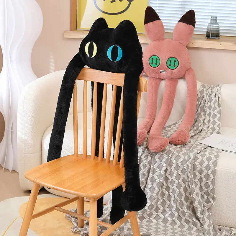 Coussin Kawaii à sulfJambes pour Enfant, Chat Noir, Beurre, Créatif, Poulpe, Grenouille, Lapin, Câlin, Animal en Peluche, Jouet Cadeau de Noël, Nouvelle Collection 2024