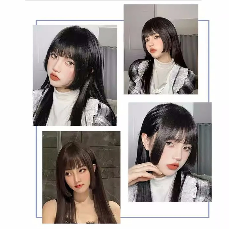 PAGEUP Synthesis 3D Princess Bangs Hime Cut Bangs Hairstyles Clip In Bangs Hair Hair Bangs for Women Hair Bangs Clip on Hair