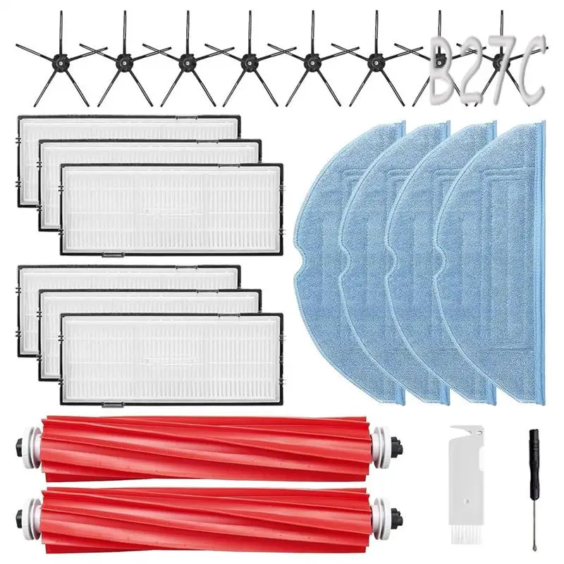 

S7 Parts Accessories Kit For Roborock S7, S7+, S7 Maxv, S7 Maxv Plus, Main Side Brush Mop Cloth Hepa Filter