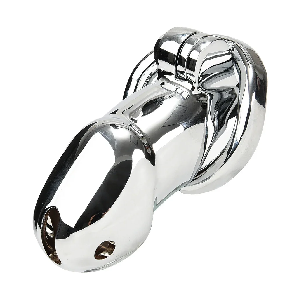 Stainless Steel Click&Lock Male Chastity Device Cock Cage Bondage Sex Toys for Men Penis Lock Adult Game