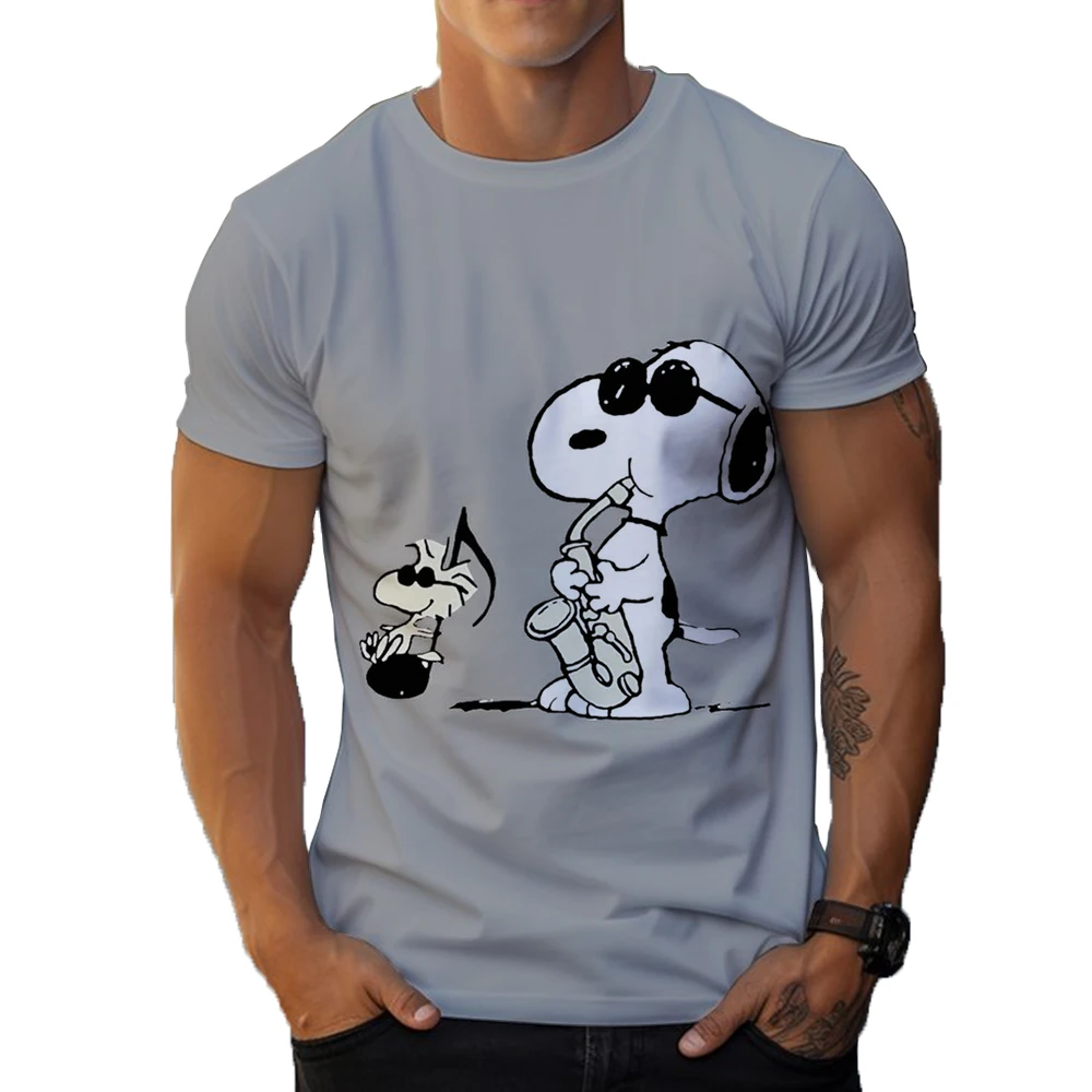 Snoopy T-Shirts Cartoon Anime 2024 3D Print Boys and Mens Streetwear Casual Fashion Oversized T Shirt Kids sports Tees Tops ﻿