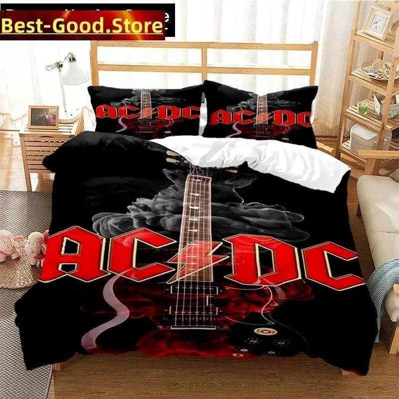 

3D Print Fashion AC DC Rock Band Bedding Set Boys Girls Twin Queen King Size Duvet Cover Pillowcase Bed boys Adult Bedroom