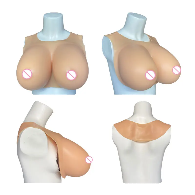 Silicone Breast Forms for Transgender Crossdresser Drag Queen Cosplay - Plump Soft Shake Tight Fit Huge Fake Boobs
