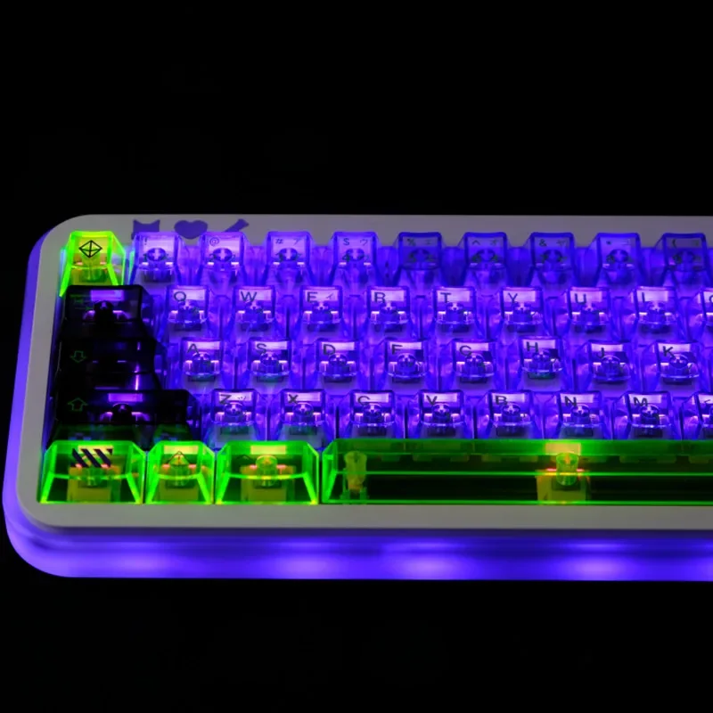 

173 Keys Transparent Mecha PBT Dye Sublimation Cherry Profile Keycaps Fits MX Switches 61/64/68/75/86/98/104 Mechanical Keyboard