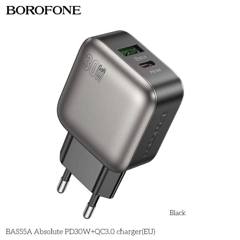 Зарядное устройство BOROFONE, 30 Вт, с USB Type C и QC 3,0