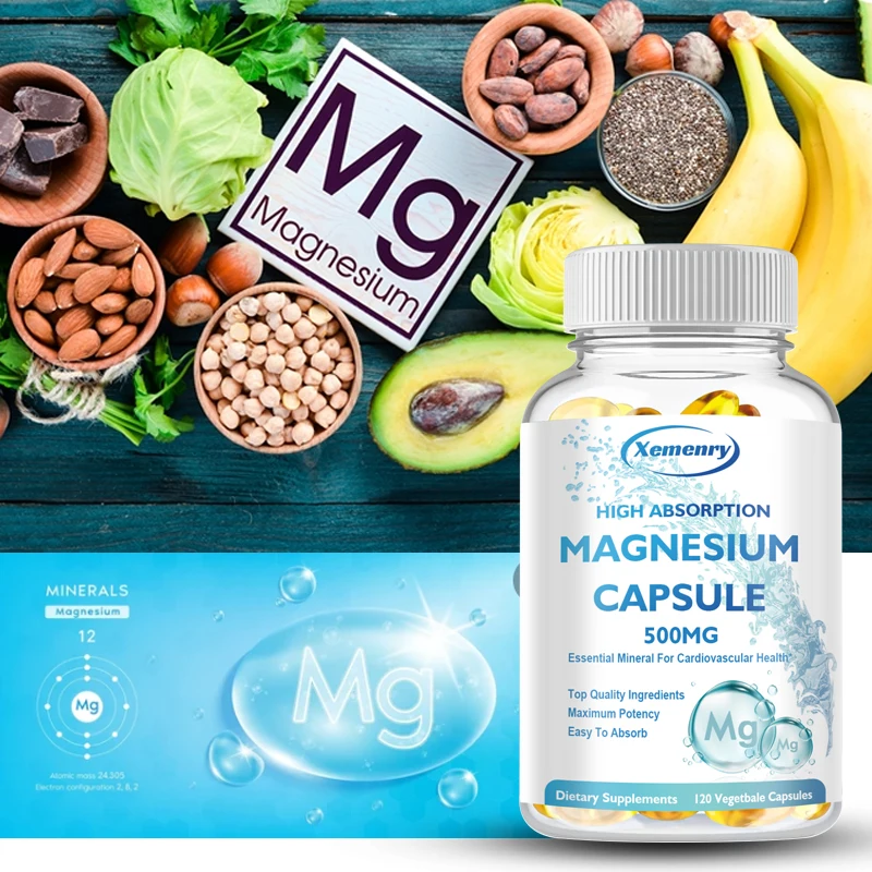 

Magnesium Capsules - Muscle Recovery, Support Bone and Joint Health, Weight Management, Helps with Stress, Improves Mood