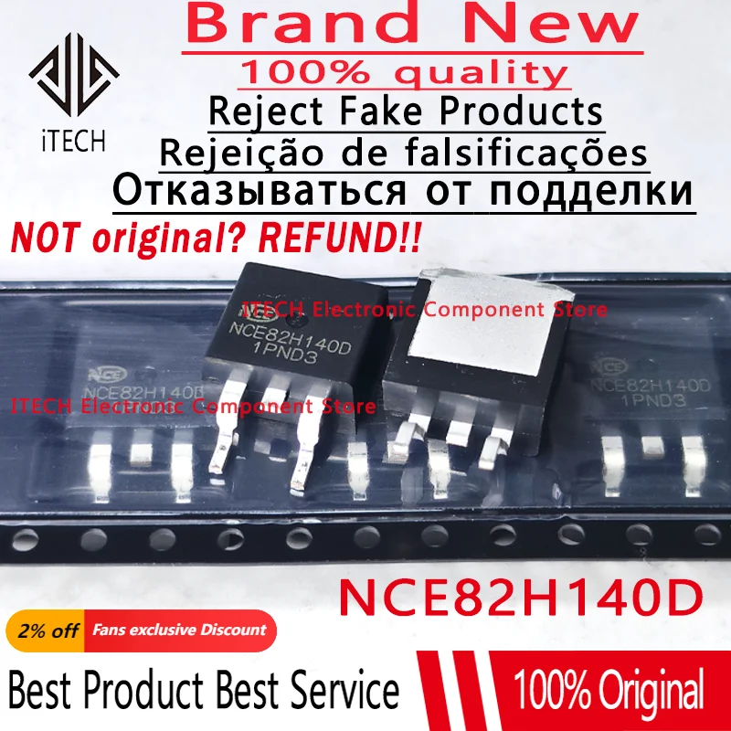 10pcs/lot Original NCE82H140 TO-220 NCE82H140D TO-263 N-channel MOS FET 82V 140A 100% New and Genuine