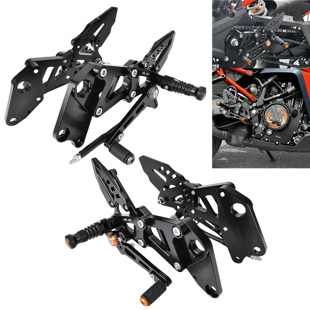

Motorcycle Adjustable Footrests Rearset For KTM RC390 RC200 RC125 2014- 2023 2021 2022 Footpegs Shifter Rod Rearsets RC 390 200