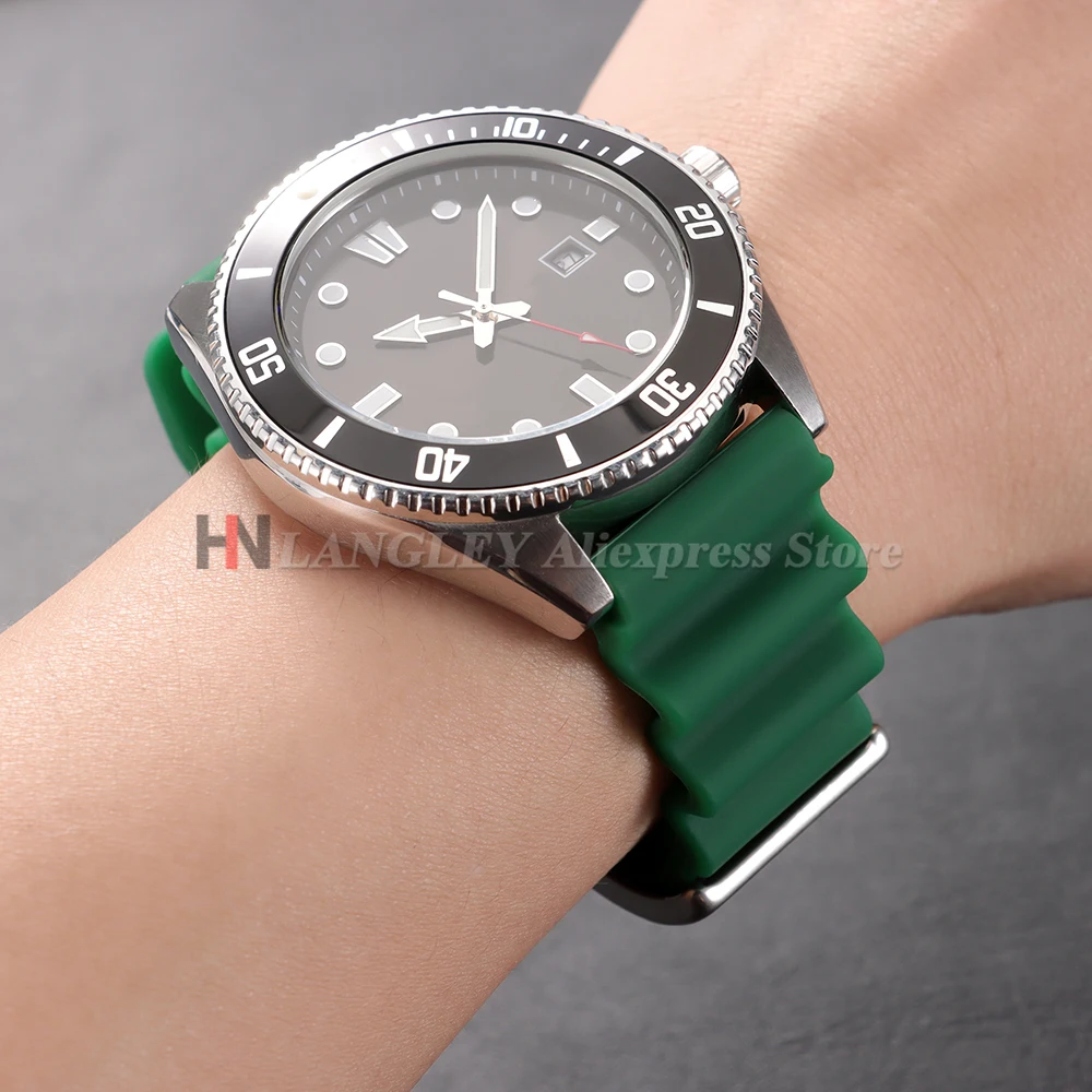 20mm 22mm Weiches Silikon-Gummi-Uhrenarmband für Herren und Damen, Sportliches Wasserdichtes Armband mit Dornschließe für Seiko SKX007 SRP777J1 – Detail 9