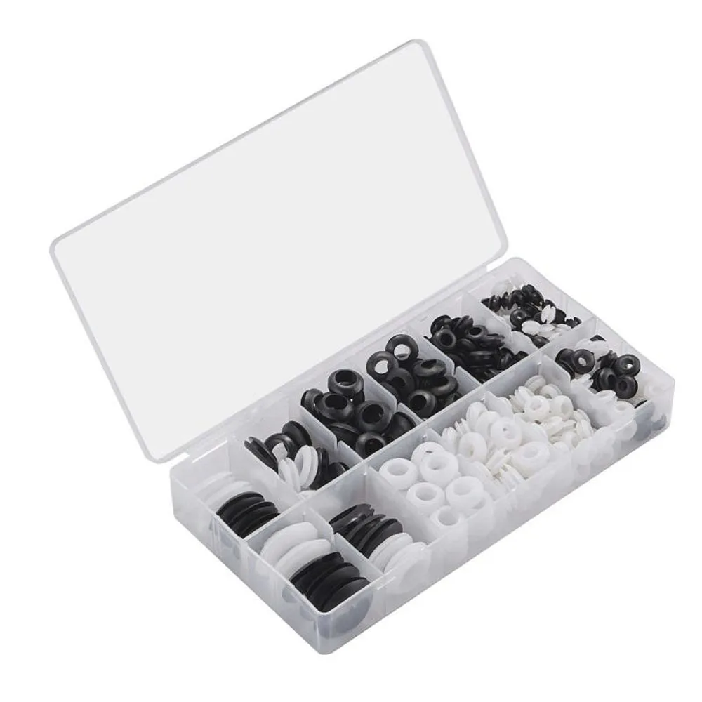 325 قطعة حلقة مطاطية لتشكيلة حشية حلقة العيينة-1/4 بوصة 5/16 بوصة 3/8 بوصة 7/16 بوصة 1/2 بوصة 5/8 بوصة 7/8 بوصة 1 بوصة لكابل توصيل سلك السيارات #1