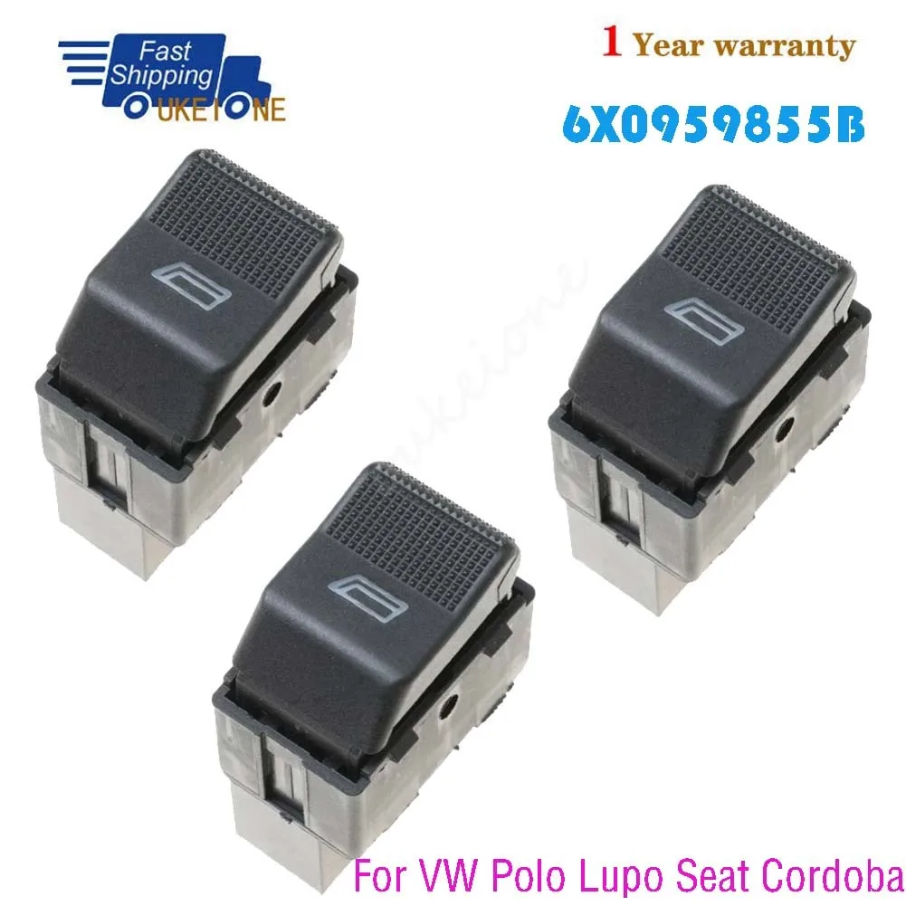 1 unidad, 2 uds., 3 uds., 6X0959855B para VW Volkswagen Polo Lupo Seat Cordoba Ibiza, interruptor de ventana eléctrico, piezas de botón de Control de elevador