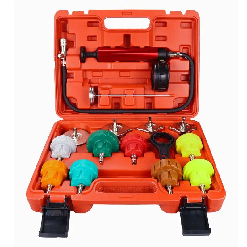 

Car Radiator Pump Pressure Tester Kit 14Pcs For Water Tank Leakage Detection Automotive Cool System Pressure Leak Tester Tool